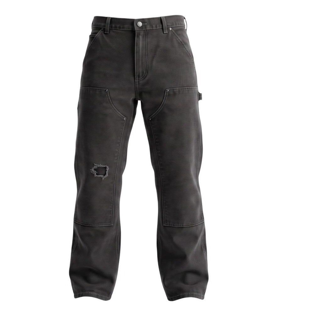 Carhartt B01 Double Knee Distressed Work Pants Men 30x30 Faded Black Canvas
